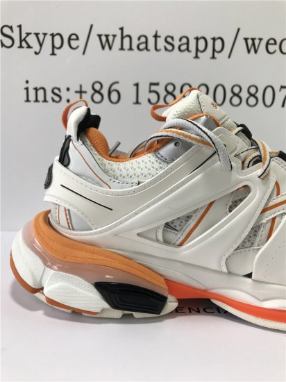 PK GOD EXCLUSIVE BALENCIA PARIS TRACK SNEAKERS WHITE ORANGE BEST VERSION READY TO SHIP - Click Image to Close