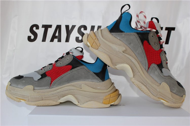 GOD BALENCIAGA TRIPLE S TRAINER YELLOW BLUE RED - Click Image to Close